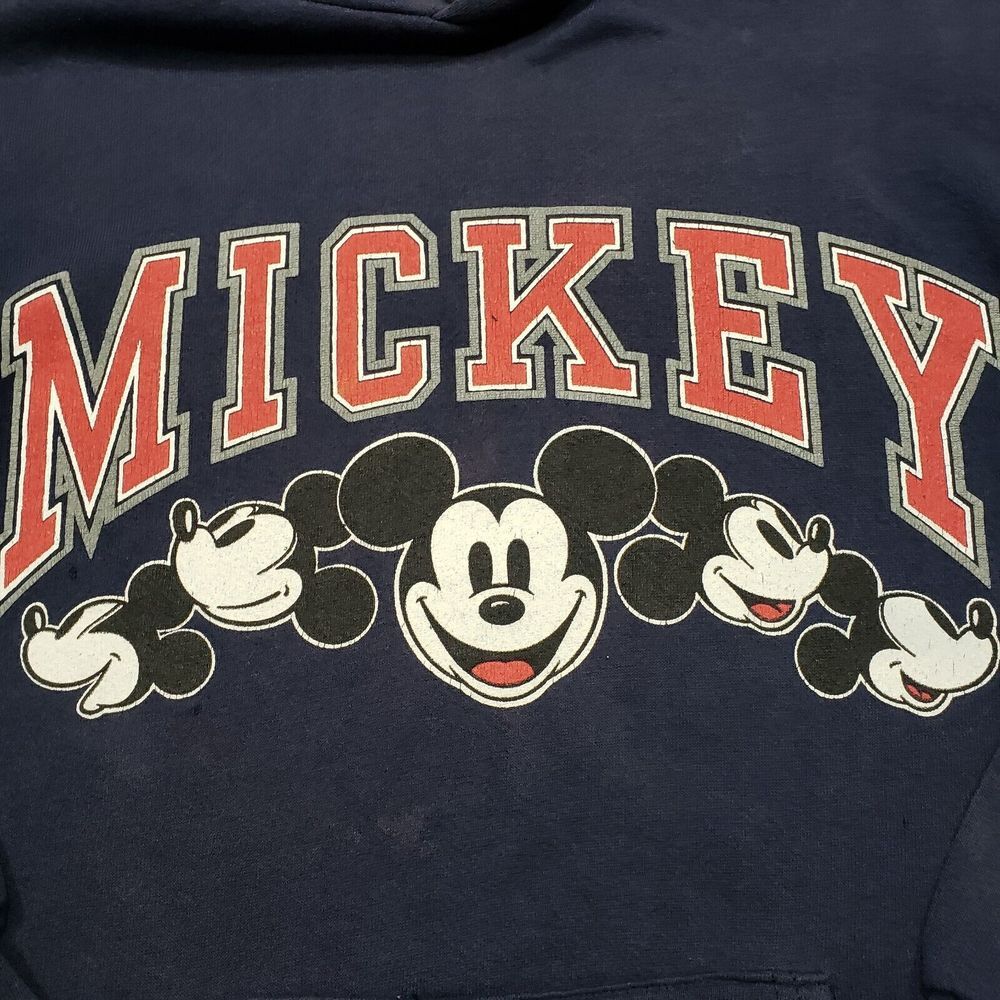 Vintage Disney Designs Sweatshirt Womens Small Blue Pull Over Hoodie Made USA